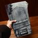 Embroidery Ripped Jeans Men's Elastic Trend Brand Slim Small Feet Trend Fashion Spring And Autumn High Street Casual Pants Men's_mkmklike.com