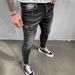 Slim Fit Stretch Denim Jeans For Men - High Street Fashion Black Stretchable Cotton Trousers With Mid-Rise Waist & Zip Fly_mkmklike.com