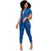 Women's Clothing solid color jumpsuit washed fashionable sleeveless jumpsuit denim trousers_mkmklike.com