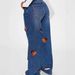 Women's American Style Hollow Out Heart Embroidered Wide Leg Pants Loose Floor Length_mkmklike.com