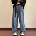 Nordmann American Retro Style Belt Jeans For Men National Trend Oversize High Street Vibe Loose Straight Long Pants_mkmklike.com