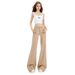 Women's Flared Jeans 2025 New American Style Slimming Drapey Bell-bottom Pants Women's Khaki Trousers_mkmklike.com
