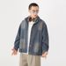 Men's Vintage Washed Denim Jacket - American Classic Relaxed Fit Workwear Coat With Distressed Finish_mkmklike.com