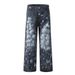 Street Style Punk Graffiti Paint Splatter Men's Loose Casual Niche Design Wide-Leg Straight Pants_mkmklike.com