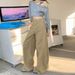 Wholesale American Retro Women's Jeans With A Unique Design, Patchwork Khaki Loose Wide-leg Straight Pants_mkmklike.com