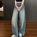 High-Waisted Floor-Length Jeans For Women Sparkling Rhinestones Luxurious Feel Perfect For Autumn_mkmklike.com