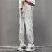 Vintage Washed Distressed Jeans – Oversized Straight-Leg Denim With Artful Rips (S-XXXL, Lightweight Cotton, 90s Streetwear Revival)_mkmklike.com
