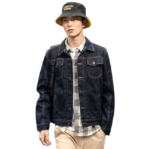 Pulse Pulse 2023 New Denim Korean Style Trendy European American Spring And Autumn Loose Fit Men's Jacket_mkmklike.com