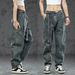 American Retro Washed Jeans Men's Summer New Loose And Versatile Fashion Straight Pants Trend Casual Trousers_mkmklike.com