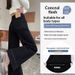 2025 Spring And Autumn Wide-Leg Jeans For Women, Black New Design, Petite Elastic Loose Straight-Leg Floor-Length Pants_mkmklike.com