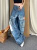 Women’s Clothing large size patch patchwork printed jeans women's autumn and winter new hot girl design mopping trousers_mkmklike.com