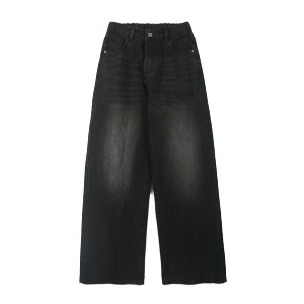 Vintage Washed Denim Jeans For Men – 90s Baggy Streetwear Pants (60% Cotton) – Relaxed Fit Straight-Leg With Dragging Hem For Hip-Hop & Y2K Style_mkmklike.com