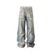 High Street Style Wide Leg Jeans Retro High Waisted Loose Slimming Straight Leg Floor Length Pants New Autumn Winter_mkmklike.com