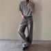 Vintage Washed Distressed Smoke Gray Cleanfit Jeans For Men & Women - High Street Loose Straight Leg Casual Pants_mkmklike.com