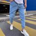 New Style Men's Pants With Holes, Trendy Color Slimming Denim Leggings For Men_mkmklike.com