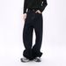 American Style Dark Blue Jeans For Men 2025 Spring New Trendy Loose Floor-Length Unisex Straight Wide-Leg Pants_mkmklike.com
