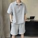 Men's Clothing Ice silk sports suit men summer light luxury men's clothing brand loose short sleeved Polo shirt half zipper_mkmklike.com