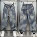Men's Distressed Washed Slim Tapered Jeans With Ripped Details - Vintage Loose Fit Casual Pants For Spring & Autumn_mkmklike.com