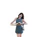 Youth Album Denim Embroidered Dress, Female Niche Waist Hugging Short Skirt_mkmklike.com