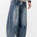 Men's Japanese Retro Wide-Leg Jeans – Relaxed Fit Harajuku Style Denim Pants With Drawstring Waist_mkmklike.com