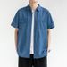 Short Sleeved Summer New Korean Style Casual Denim Shirt, Workwear Jacket, Trendy Men's Shirt_mkmklike.com