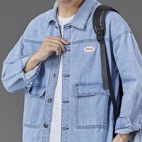 Autumn And Winter New Denim Jacket Korean Version Trendy Brand Versatile Loose Workwear Men's Spring Top_mkmklike.com