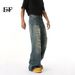 EF JEANS | 2025 New American Personality Street Wear Old Jeans Loose Versatile Wide Leg Pants_mkmklike.com