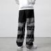 Pulse High Street Tassel Patchwork Straight Wide-Leg Pants European And American Plus Size Men's Jeans Cross-Border Exclusive_mkmklike.com