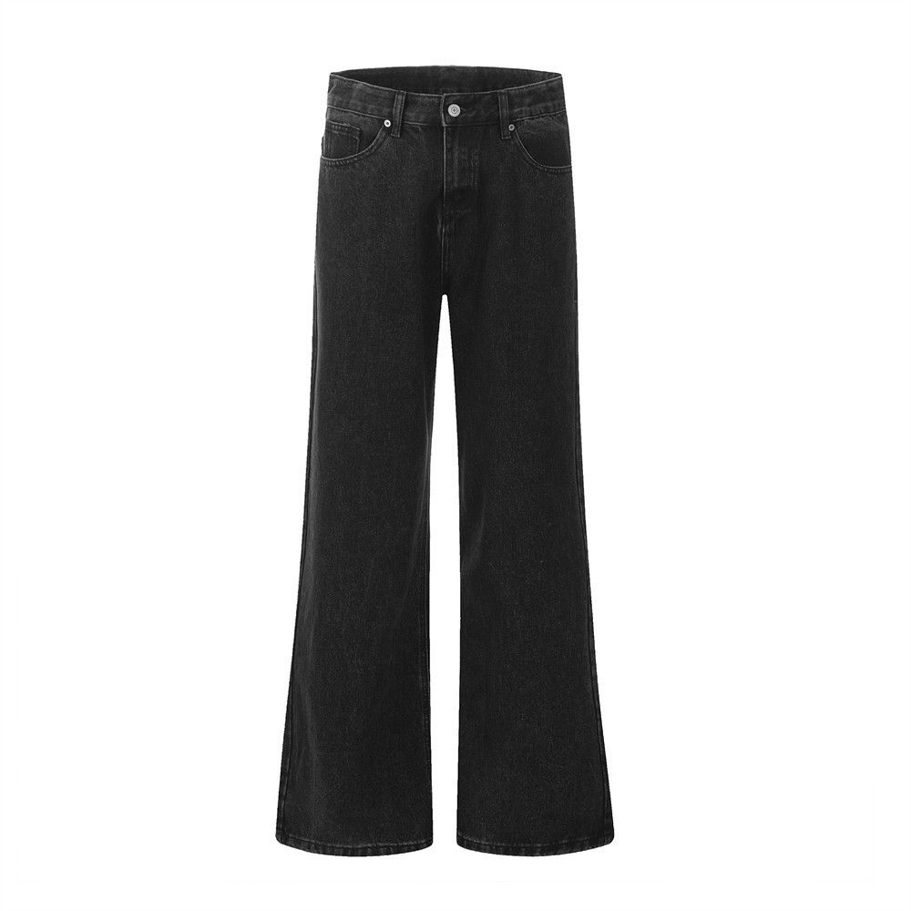 American Style Washed Vintage Flared Jeans Men's Street Fashion Brand Ins Loose Simple Dad Wide Leg Long Pants_mkmklike.com