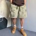 Streetwear Utility Cargo Shorts – Oversized Drawstring Waist (Military Pockets, Rugged Polyester, Anti-Fit Silhouette, Unisex Urban Explorer)_mkmklike.com