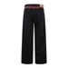 Trendy Washed Jeans For Men Loose Casual Python Pattern Splicing Design Wide-Leg Straight Long Pants_mkmklike.com