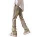 Men's Yellow Mud Flared Jeans Straight Leg Loose Fit Retro American High Street Slimming Trendy Cool Pants_mkmklike.com