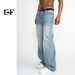 EF JEANS | 2023 New Product, Korean Version Loose And Versatile Essential Blue Straight Wide Leg Jeans Men's Casual_mkmklike.com