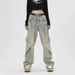 FUIV Casual Pants Men's Spring And Autumn American Washed Yellow Mud High-End Straight Wide Leg Jeans_mkmklike.com