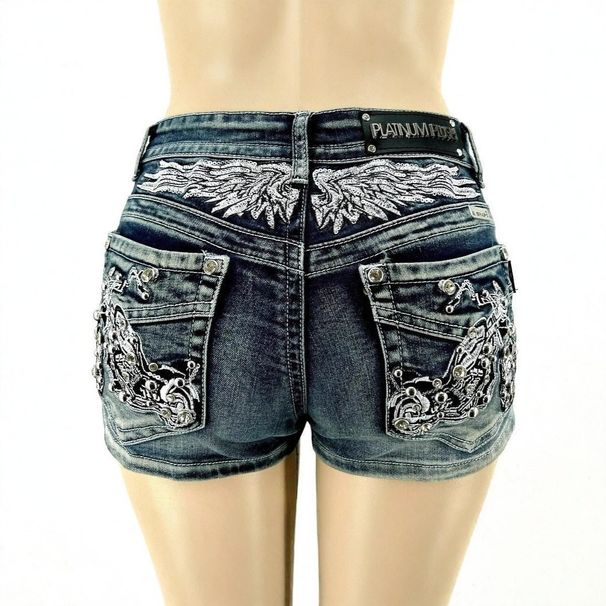 Y2k Baggy Jeans For Women – Low-Rise Distressed Denim With Cross Embroidery & Flared Hem (Vintage Blue)_mkmklike.com
