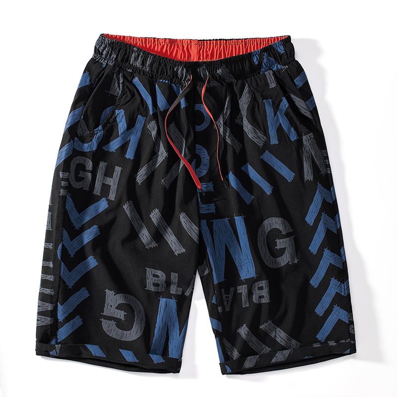 Men's Loose Handsome Trendy Brand Trendy Flower Shorts Plus Size Plus Size Beach Pants Men's Shorts Casual Pants_mkmklike.com