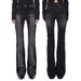 Slim-Fit Black Flared Jeans For Women - Vintage Stretch Denim Pants With High Waist & Retro Wash, Trendy Bootcut Style_mkmklike.com