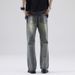 LKTM Wear # Summer Hole Micro Pull Jeans Men's American Trendy Brand Washed Loose Versatile Floor Pants 03E_mkmklike.com