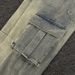 Men's Vintage Workwear Jeans – Distressed Relaxed-Fit Cargo Denim Pants With Multi-Pockets (S-3XL, Washed Blue)_mkmklike.com
