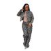 Women's Clothing Casual Jacquard Plaid Washed Denim Suit Women's Casual Jacquard Checkered Washed Denim Outfit Set Winter Wear Grey S-XXL_mkmklike.com
