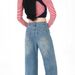 Shisanxing·Yunheyu Popular Style Rhinestone-embellished Light Blue Narrow High-waisted Straight Jeans For Women_mkmklike.com
