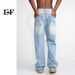 Men's Clothing 2025 New Korean Loose Casual Trousers Trendy White Design Mid Waist Jeans_mkmklike.com