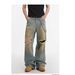 Distressed Washed Wide-Leg Jeans For Men & Women - High Waist Straight Denim Pants With Button Fly & Raw Hem_mkmklike.com