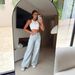 Women's High-Waisted Straight Leg Jeans With Cross-Tie Detail – Vintage Washed Denim, Comfortable & Stylish_mkmklike.com