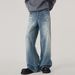 Streetwear Splatter Paint Jeans – Relaxed Straight-Leg Distressed Denim Pants For Men (S-XXXL, Washed Blue, Graffiti-Inspired Urban Style)_mkmklike.com
