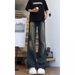 Suitable For All Seasons American Style Washed Vintage Jeans For Men Spring Autumn Straight Loose High Street Vibe Long Pants_mkmklike.com