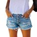 Trendy Girl Closet Trendy Girl Closet Foreign Trade 2023 European And American Trendy Ripped Tassel Denim Straight Button Shorts Women's Hot_mkmklike.com