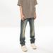 Nordmann American Style Vibe Jeans For Men, Autumn And Winter Vintage Washed Long Pants, Trendy Loose Straight Casual Pants_mkmklike.com