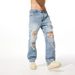 Men's Distressed Denim Jeans Straight Leg Streetwear Nightclub Monkey Whiskering Hand Stitched Ripped_mkmklike.com