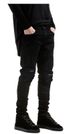 REPPUNK Men's Slim Fit Stretch Skinny Jeans - Pure Black High Street Fashion Cotton Blend Trousers For Teenagers & Young Adults_mkmklike.com
